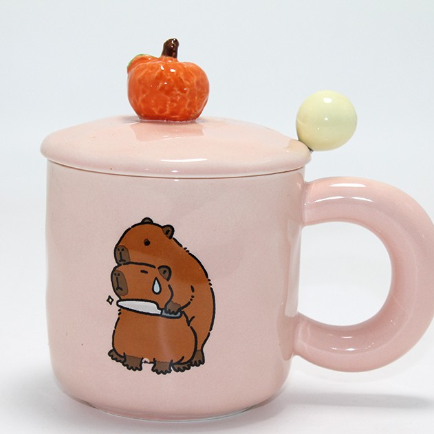 3D Capybara Desenli Porselen Kupa Bardak 3D Capybara Desenli Porselen Kupa Bardak