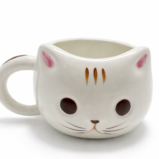 3D Kedi Tasarımlı Kabartmalı Seramik Kupa Bardak 3D Kedi Tasarımlı Kabartmalı Seramik Kupa Bardak
