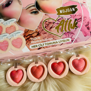 4'lü Kalp Allık Blush Seti 4'lü Kalp Allık Blush Seti
