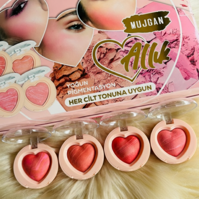 4'lü Kalp Allık Blush Seti 4'lü Kalp Allık Blush Seti