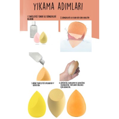 4'lü Kapaklı Armut Makyaj Süngeri Seti 4'lü Kapaklı Armut Makyaj Süngeri Seti