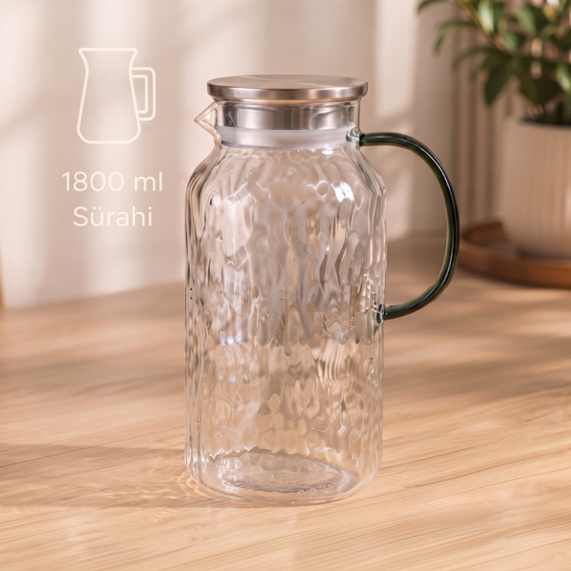 5 Parça Bardaklı Sürahi Seti - Cam - 1800 ml Sürahi - 4 Bardak 5 Parça Bardaklı Sürahi Seti - Cam - 1800 ml Sürahi - 4 Bardak