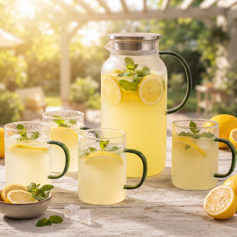 5 Parça Bardaklı Sürahi Seti - Cam - 1800 ml Sürahi - 4 Bardak 5 Parça Bardaklı Sürahi Seti - Cam - 1800 ml Sürahi - 4 Bardak