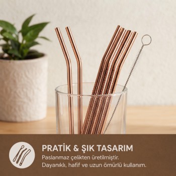 6'lı Kaşıklı Pipet Seti - Bronz - Pipet Temizleme Fırçası 6'lı Kaşıklı Pipet Seti - Bronz - Pipet Temizleme Fırçası
