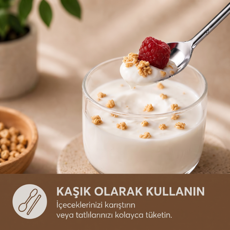 6'lı Kaşıklı Pipet Seti - Metal - Pipet Temizleme Fırçası 