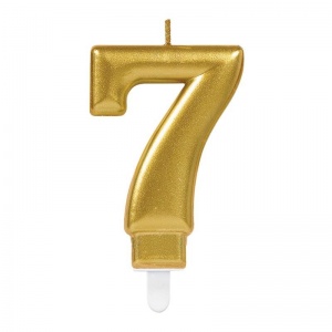 7 Rakamı Mum Gold Renk 7 Rakamı Mum Gold Renk