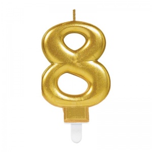 8 Rakamı Mum Gold Renk 8 Rakamı Mum Gold Renk