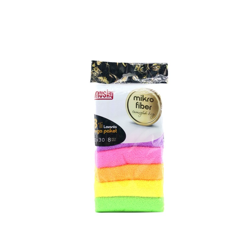 8'li Mikrofiber Temizlik Bezi Seti - Renkli - Leke Bırakmaz 8'li Mikrofiber Temizlik Bezi Seti - Renkli - Leke Bırakmaz