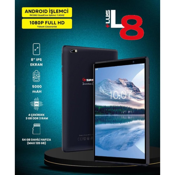 8" IPS Ekran 4 Çekirdek 3GB/64GB Tablet Pc 8" IPS Ekran 4 Çekirdek 3GB/64GB Tablet Pc