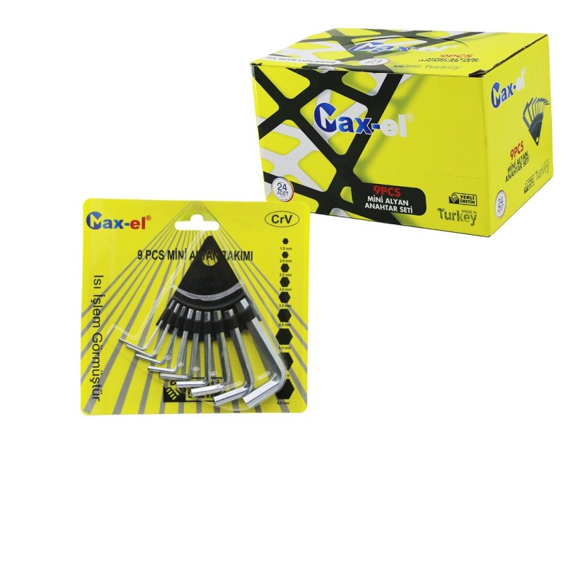 9 Parça Alyan Anahtar Seti - Mini Boy - Üçgen Stand Askılık 9 Parça Alyan Anahtar Seti - Mini Boy - Üçgen Stand Askılık