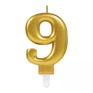 9 Rakamı Mum Gold Renk 9 Rakamı Mum Gold Renk