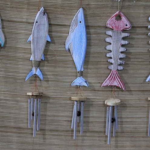 Ahşap Balıklı Metal Çan Ahşap Balıklı Metal Çan