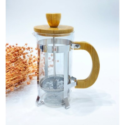 Ahşap Detaylı 350 ml Cam French Press Ahşap Detaylı 350 ml Cam French Press
