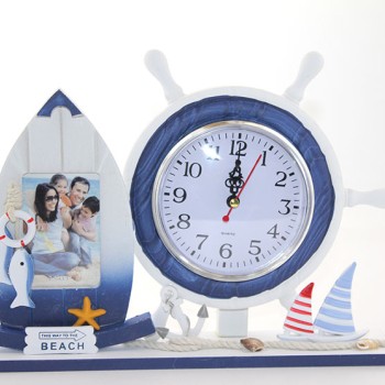 Ahşap Marin Dümenli Çerçeveli Saat Model 1 Ahşap Marin Dümenli Çerçeveli Saat Model 1