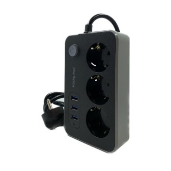 Akım Korumalı 3 Prizli 3 USB Girişli Uzatma Kablosu Akım Korumalı 3 Prizli 3 USB Girişli Uzatma Kablosu
