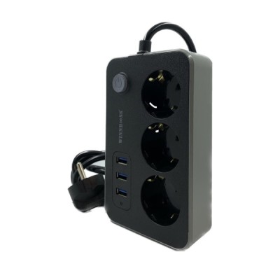Akım Korumalı 3 Prizli 3 USB Girişli Uzatma Kablosu Akım Korumalı 3 Prizli 3 USB Girişli Uzatma Kablosu