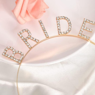 Altın Gold Renk Bekarlığa Veda Kristal Taş Bride Tacı İthal Altın Gold Renk Bekarlığa Veda Kristal Taş Bride Tacı İthal
