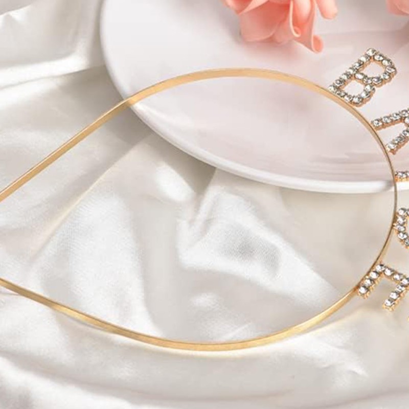 Altın Gold Renk Bekarlığa Veda Kristal Taş Bride Tacı İthal Altın Gold Renk Bekarlığa Veda Kristal Taş Bride Tacı İthal