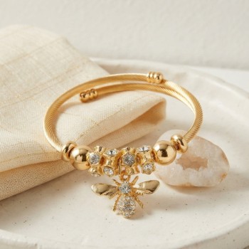 Arı Model Gold Renk Charm Bileklik