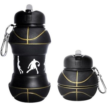 Basketbol Topu Tasarımlı Akordiyon Su Şişesi Basketbol Topu Tasarımlı Akordiyon Su Şişesi