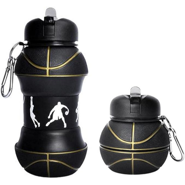 Basketbol Topu Tasarımlı Akordiyon Su Şişesi Basketbol Topu Tasarımlı Akordiyon Su Şişesi