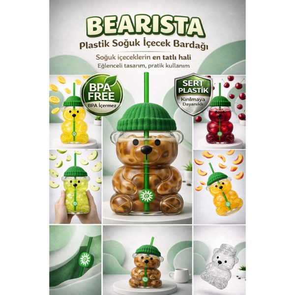 Bearista Plastik Soğuk İçecek Bardağı Bearista Plastik Soğuk İçecek Bardağı