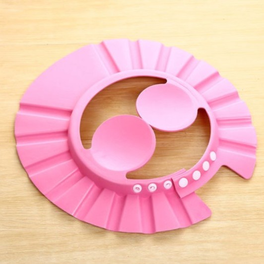 Bebek Banyo Şapkası Düğmeli Kulaklıklı Pembe Bebek Banyo Şapkası Düğmeli Kulaklıklı Pembe