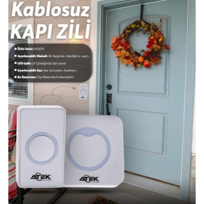Beyaz Kablosuz Su Geçirmez Kapı Zili Beyaz Kablosuz Su Geçirmez Kapı Zili