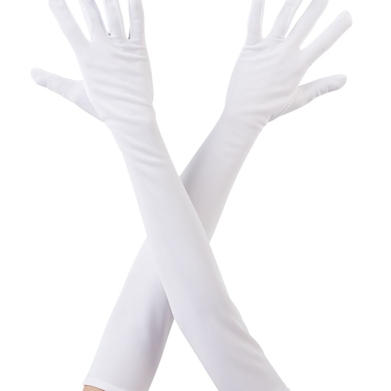Beyaz Renk Uzun Kumaş Eldiven 40 cm Beyaz Renk Uzun Kumaş Eldiven 40 cm