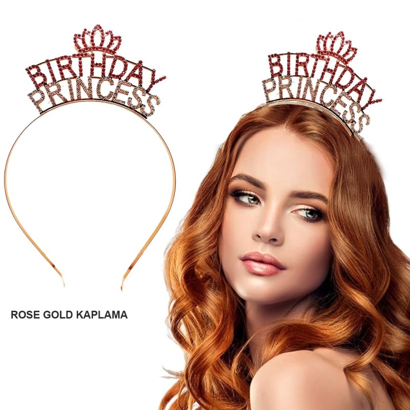 Birthday Princess Kristal Taç – Rose Gold Kaplama Birthday Princess Kristal Taç – Rose Gold Kaplama