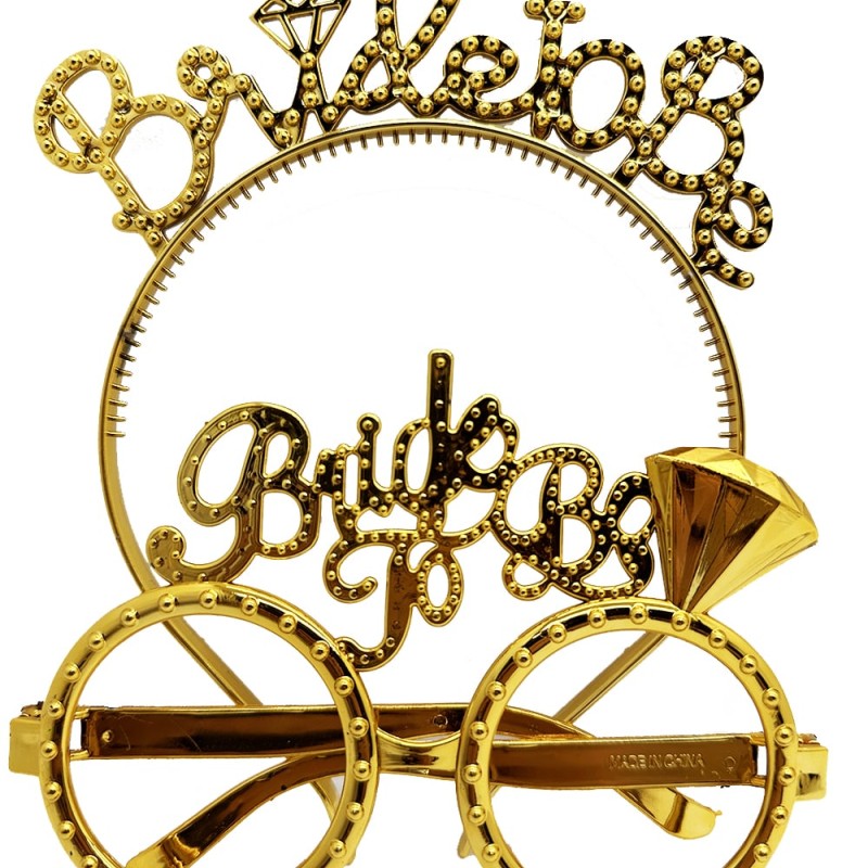 Bride To Be Taç ve Gözlük Seti Altın Renk Bride To Be Taç ve Gözlük Seti Altın Renk