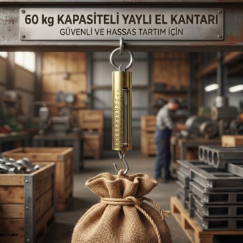 Büyük Yaylı Demir El Kantarı - 60 KG Kapasiteli - Mekanik El Terazisi 
