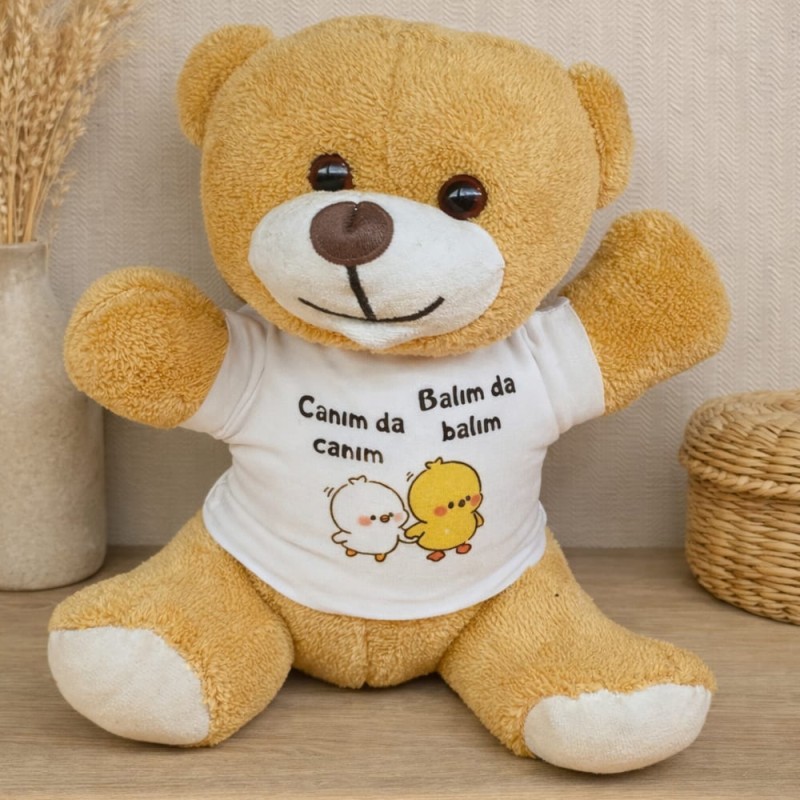 Canım da Canım Balım da Balım Tişörtlü Peluş Ayıcık Canım da Canım Balım da Balım Tişörtlü Peluş Ayıcık