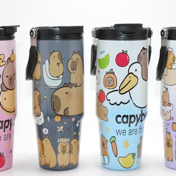 Capybara Desenli Isı Muhafazalı Pipetli Dev Çelik Termos (Tumbler) Capybara Desenli Isı Muhafazalı Pipetli Dev Çelik Termos (Tumbler)
