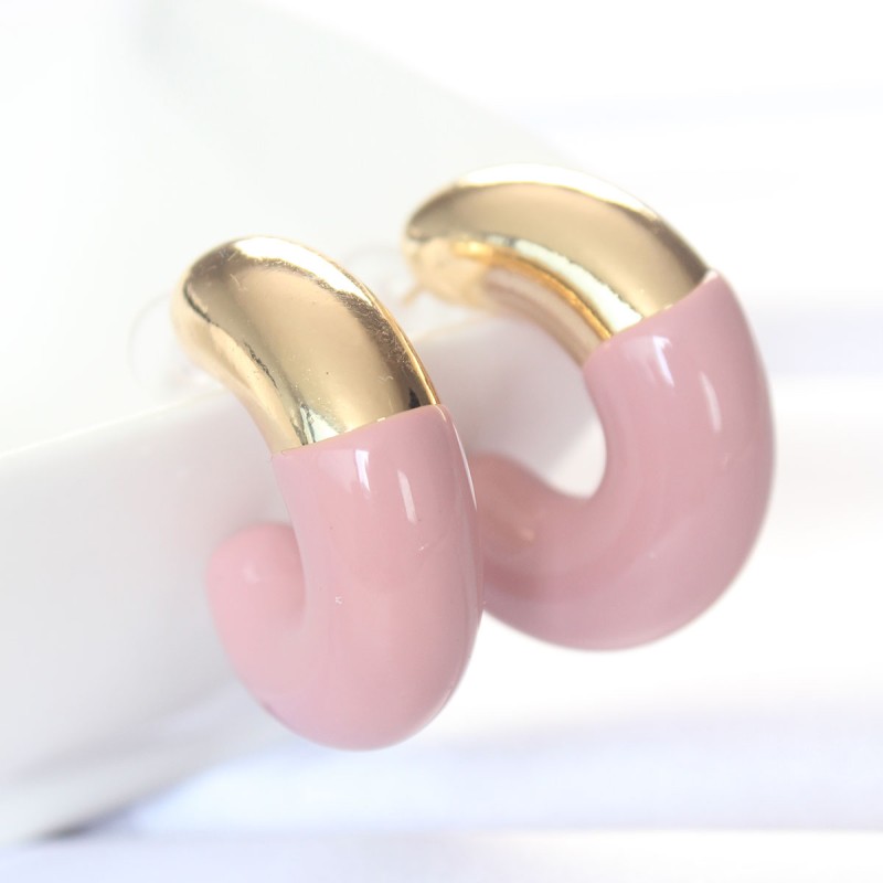 CCB Gül Kurusu Gold Çift Renk Küpe CCB Gül Kurusu Gold Çift Renk Küpe