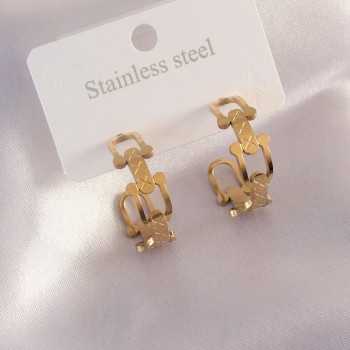 Çelik Gold Renk Tifanny Zincir Model Kadın Küpe Çelik Gold Renk Tifanny Zincir Model Kadın Küpe