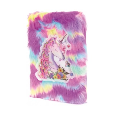 Çiçekli Unicorn Tasarımlı Peluş Hatıra Defteri Çiçekli Unicorn Tasarımlı Peluş Hatıra Defteri