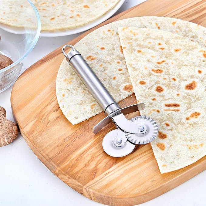 Çift Başlıklı Pizza Hamur Bıçağı Çift Başlıklı Pizza Hamur Bıçağı