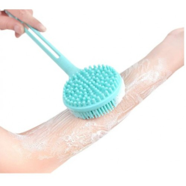 Çift Taraflı Silikon Uzun Saplı Banyo Fırçası Çift Taraflı Silikon Uzun Saplı Banyo Fırçası
