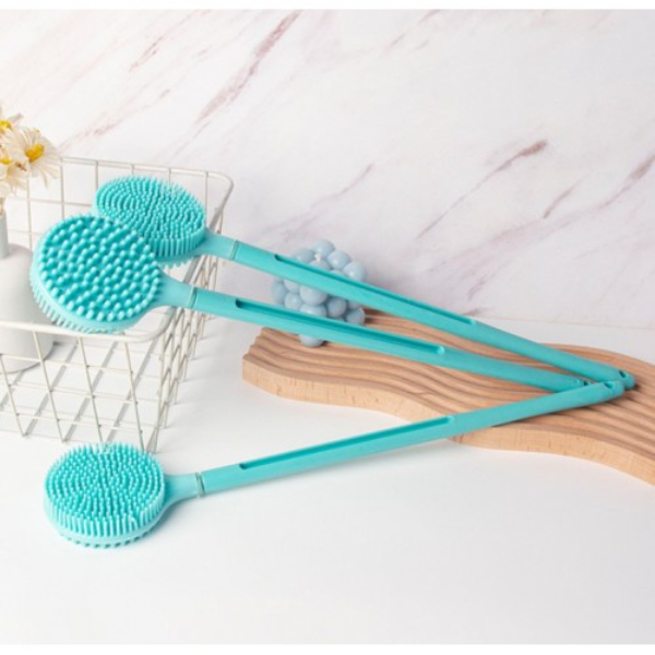Çift Taraflı Silikon Uzun Saplı Banyo Fırçası Çift Taraflı Silikon Uzun Saplı Banyo Fırçası