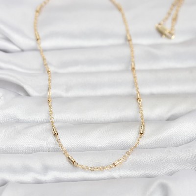 CM 14K Gold Renk Bar Zincir Model 60 cm Kadın Kolye CM 14K Gold Renk Bar Zincir Model 60 cm Kadın Kolye