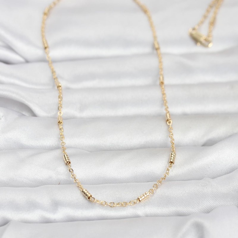 CM 14K Gold Renk Bar Zincir Model 60 cm Kadın Kolye CM 14K Gold Renk Bar Zincir Model 60 cm Kadın Kolye