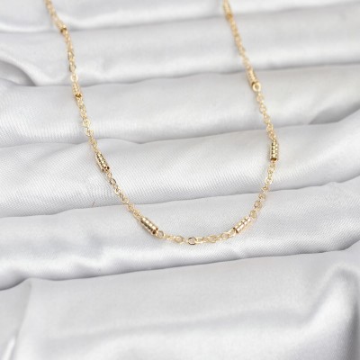 CM 14K Gold Renk Bar Zincir Model 60 cm Kadın Kolye CM 14K Gold Renk Bar Zincir Model 60 cm Kadın Kolye