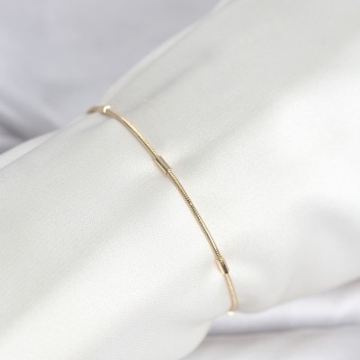 CM 14K Gold Renk Barlı Yılan Zincir Model Kadın Bileklik CM 14K Gold Renk Barlı Yılan Zincir Model Kadın Bileklik