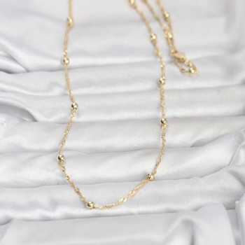 CM 14K Gold Renk Burgu ve Top Zincirli Model 60 cm Kadın Kolye CM 14K Gold Renk Burgu ve Top Zincirli Model 60 cm Kadın Kolye