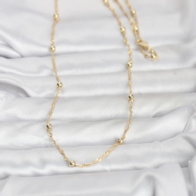 CM 14K Gold Renk Burgu ve Top Zincirli Model 60 cm Kadın Kolye CM 14K Gold Renk Burgu ve Top Zincirli Model 60 cm Kadın Kolye