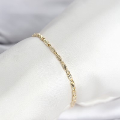 CM 14K Gold Renk Burgu Zincirli Model Kadın Bileklik CM 14K Gold Renk Burgu Zincirli Model Kadın Bileklik