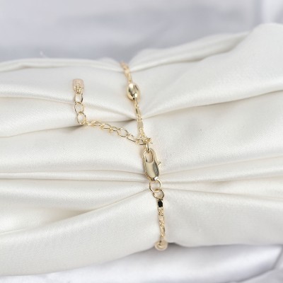 CM 14K Gold Renk Damla Topçuk Model Kadın Bileklik CM 14K Gold Renk Damla Topçuk Model Kadın Bileklik
