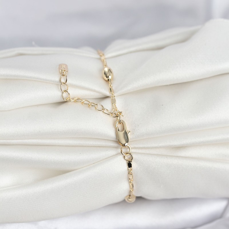 CM 14K Gold Renk Damla Topçuk Model Kadın Bileklik CM 14K Gold Renk Damla Topçuk Model Kadın Bileklik