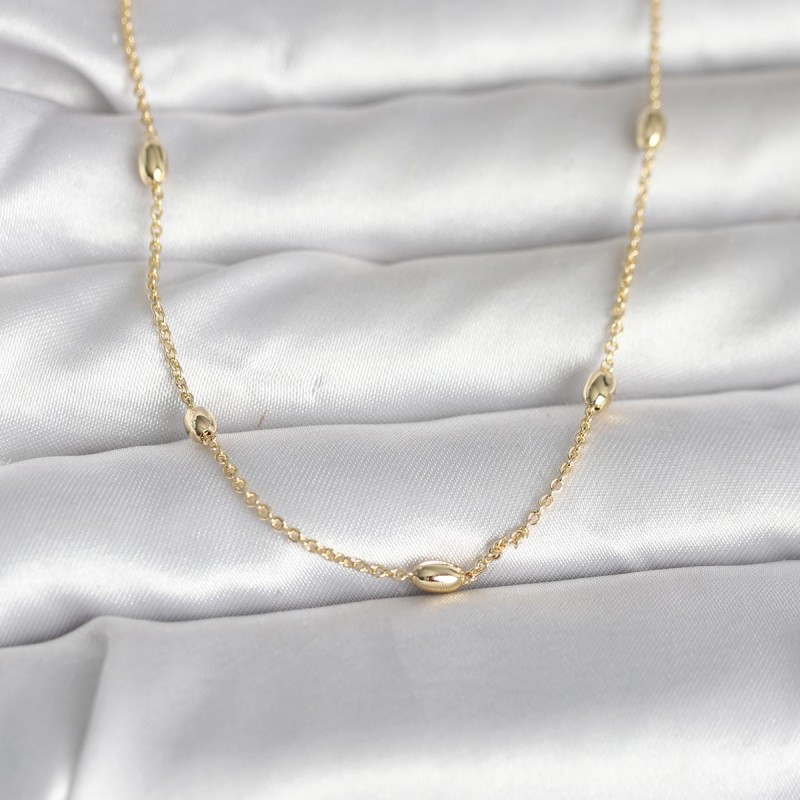 CM 14K Gold Renk Damla Topçuk Model Zincirli 60 cm Kadın Kolye CM 14K Gold Renk Damla Topçuk Model Zincirli 60 cm Kadın Kolye